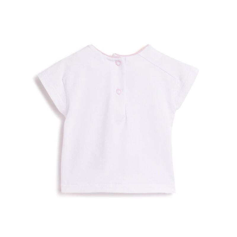Girls White Embellished Short Sleeve T-Shirt image number 1